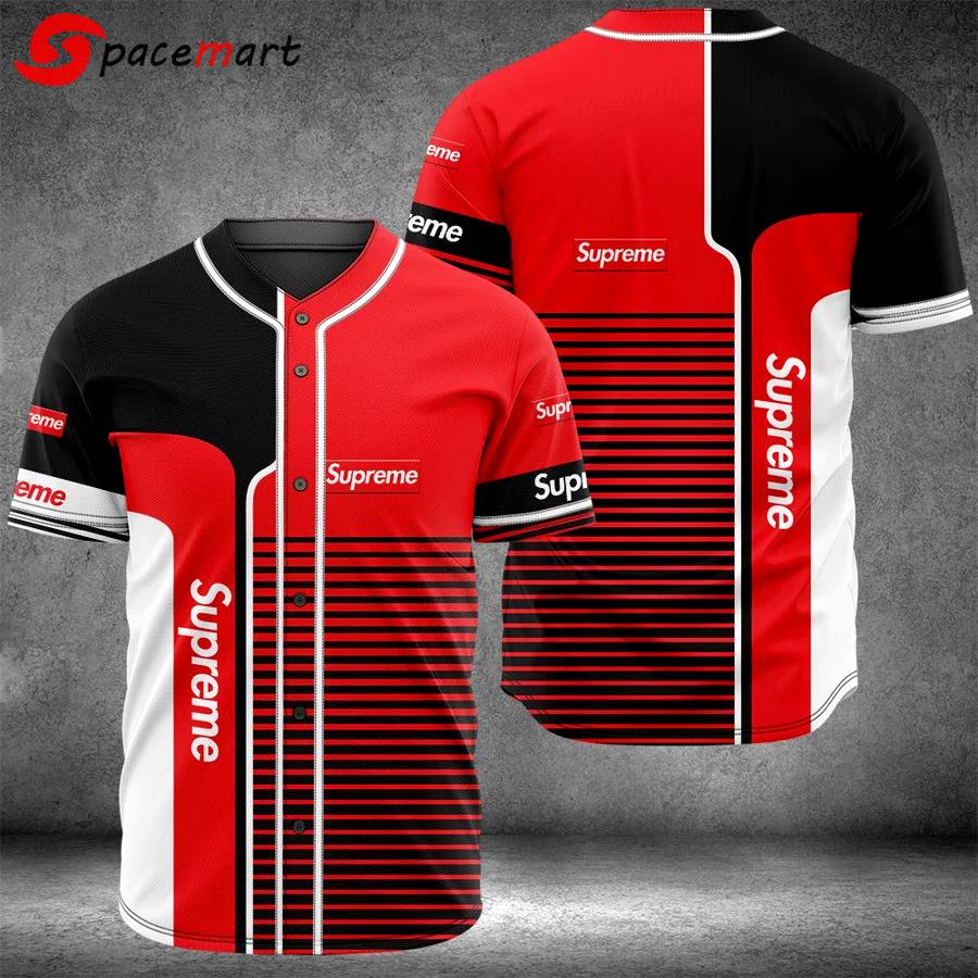 Supreme baseball jersey shirt luxury clothing clothes sport outfit for men women hot 2023 Baseball Jersey Shirt