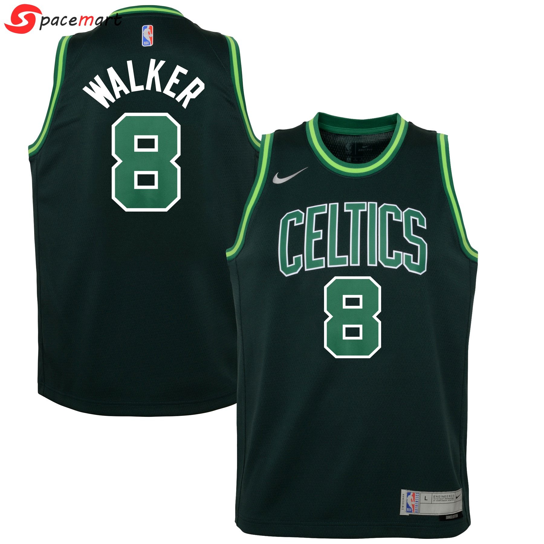 Kemba walker boston celtics nike 2023/21 swingman player jersey green earned edition Baseball NBA Jersey Sports Basketball NBA Replica Gift For Fans