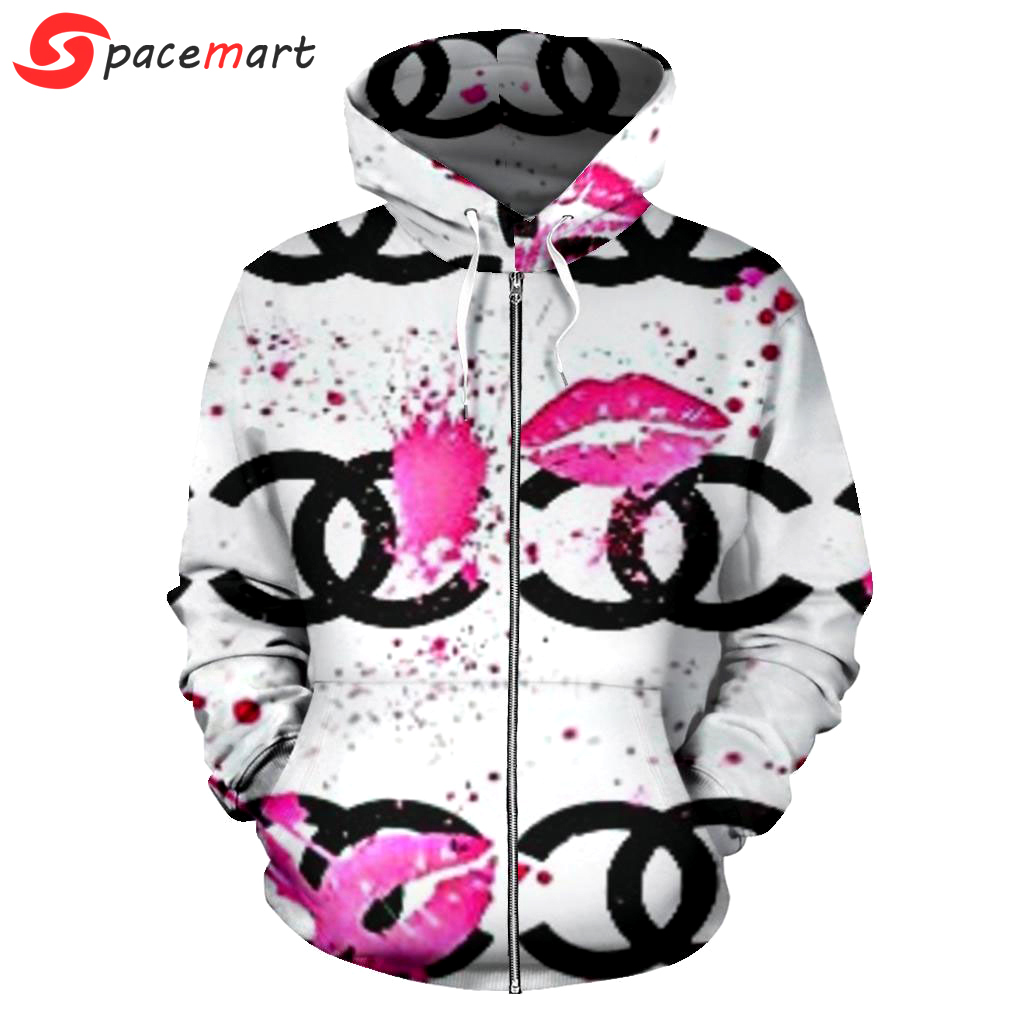 Chanel white unisex hoodie hot 2023 foren womenuxury brand clothing clothes outfit Zipper Hoodie 3D