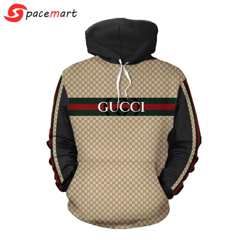 Gucci beige black luxury brand premium hoodie for men women Hoodie 3D