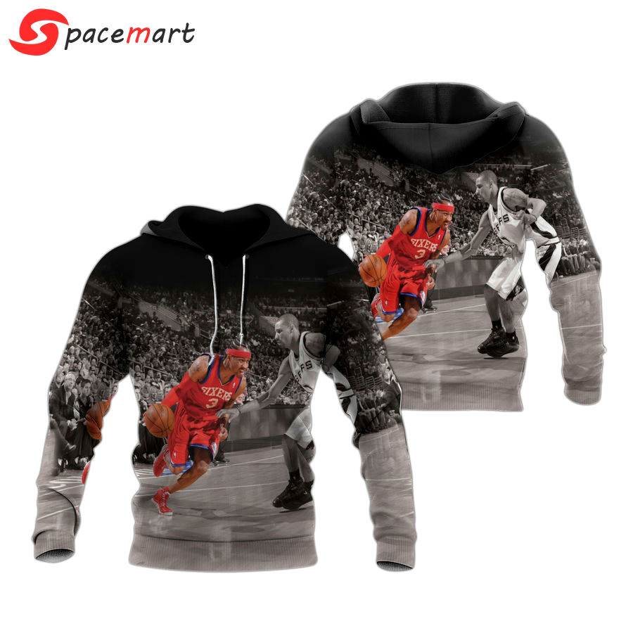 Allen iverson 513 all over print hoodie Hawaii Shirt Shorts & Flip Flops