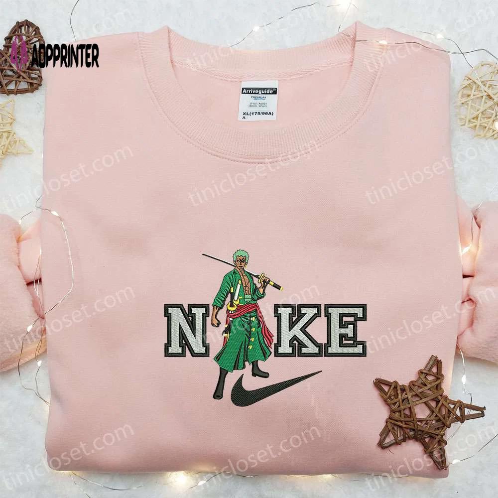 Anime embroidered sweatshirt: roronoa zoro x nike & one piece nike inspired hoodie Embroidered Shirt