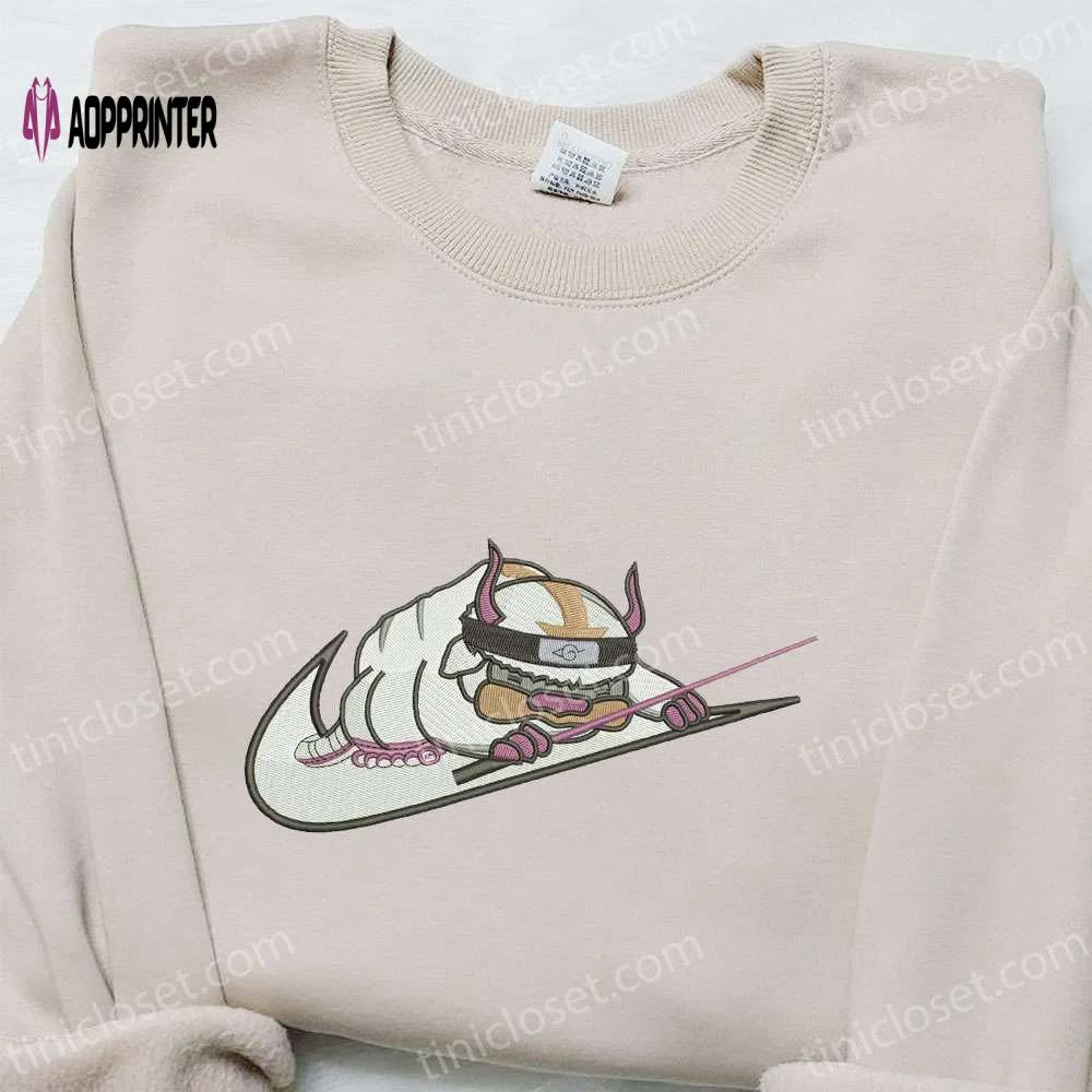 Anime-inspired appa x nike hoodie & embroidered shirts: avatar & nike swoosh design Embroidered Shirt