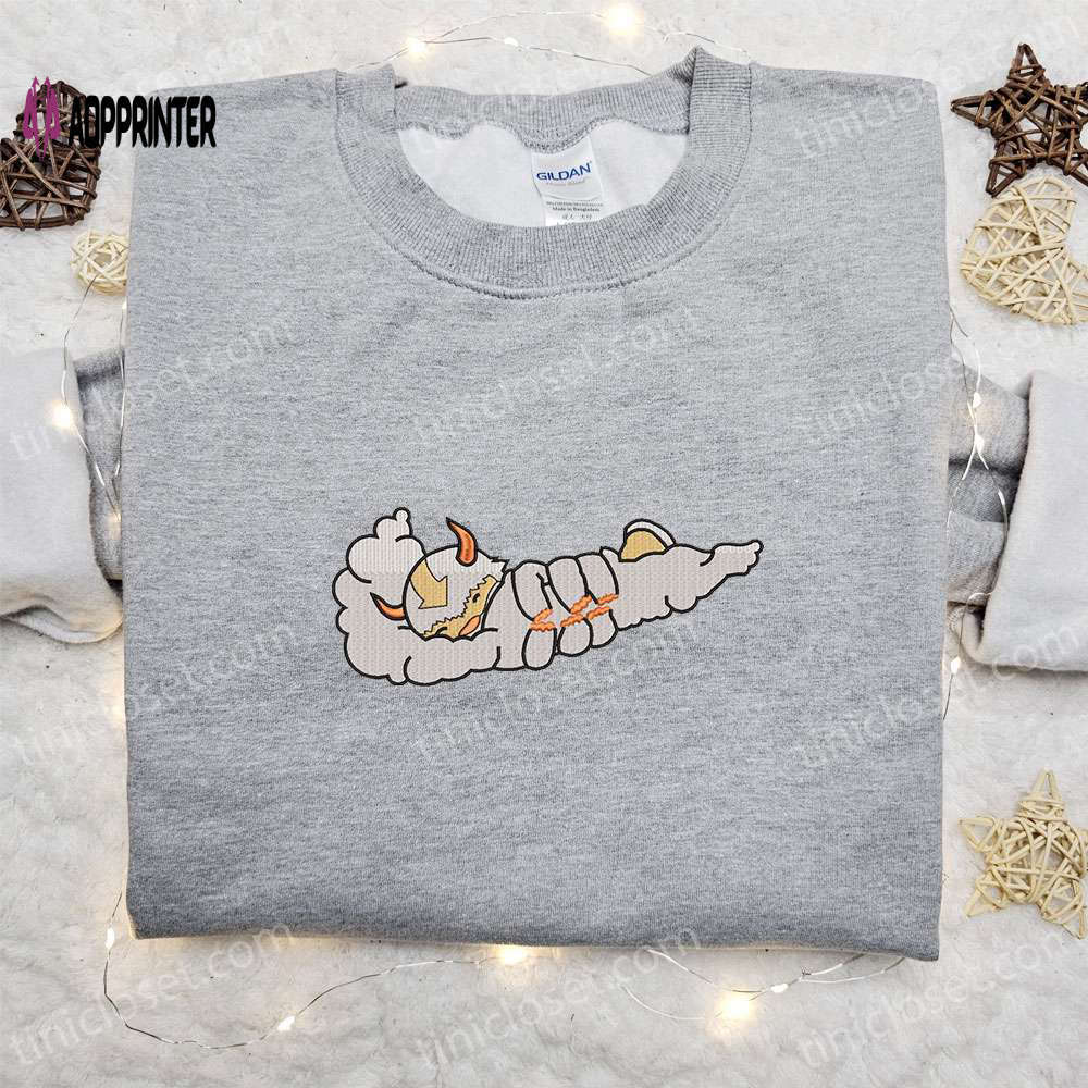 Appa cloud x nike swoosh anime sweatshirt: avatar & nike inspired embroidered shirt Embroidered Shirt