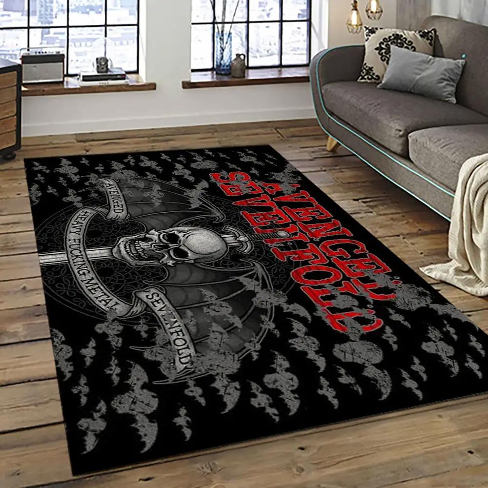 Avenged sevenfold heavy metal band music metalheads carpet area rug home decor best gift for friends as4 Rectangle Rug