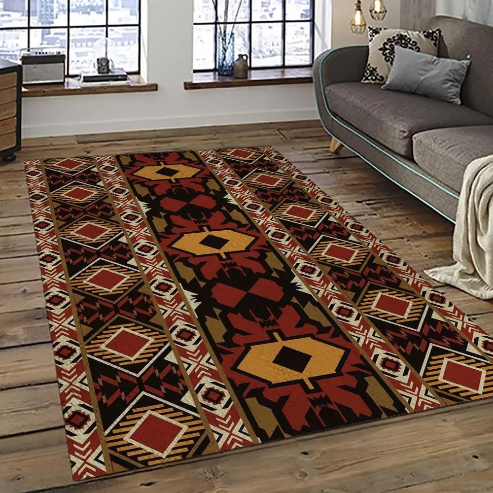 Aztec southwestern geometric shape pattern carpet area rug best gift for home decor event gift asg110 Rectangle Rug