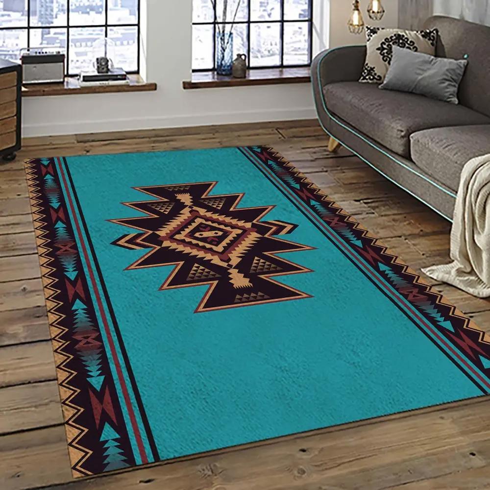 Aztec southwestern geometric shape pattern carpet area rug best gift for home decor event gift asg116 Rectangle Rug