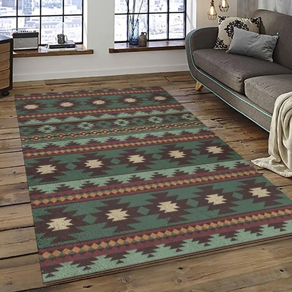 Aztec southwestern geometric shape pattern carpet area rug best gift for home decor event gift asg117 Rectangle Rug