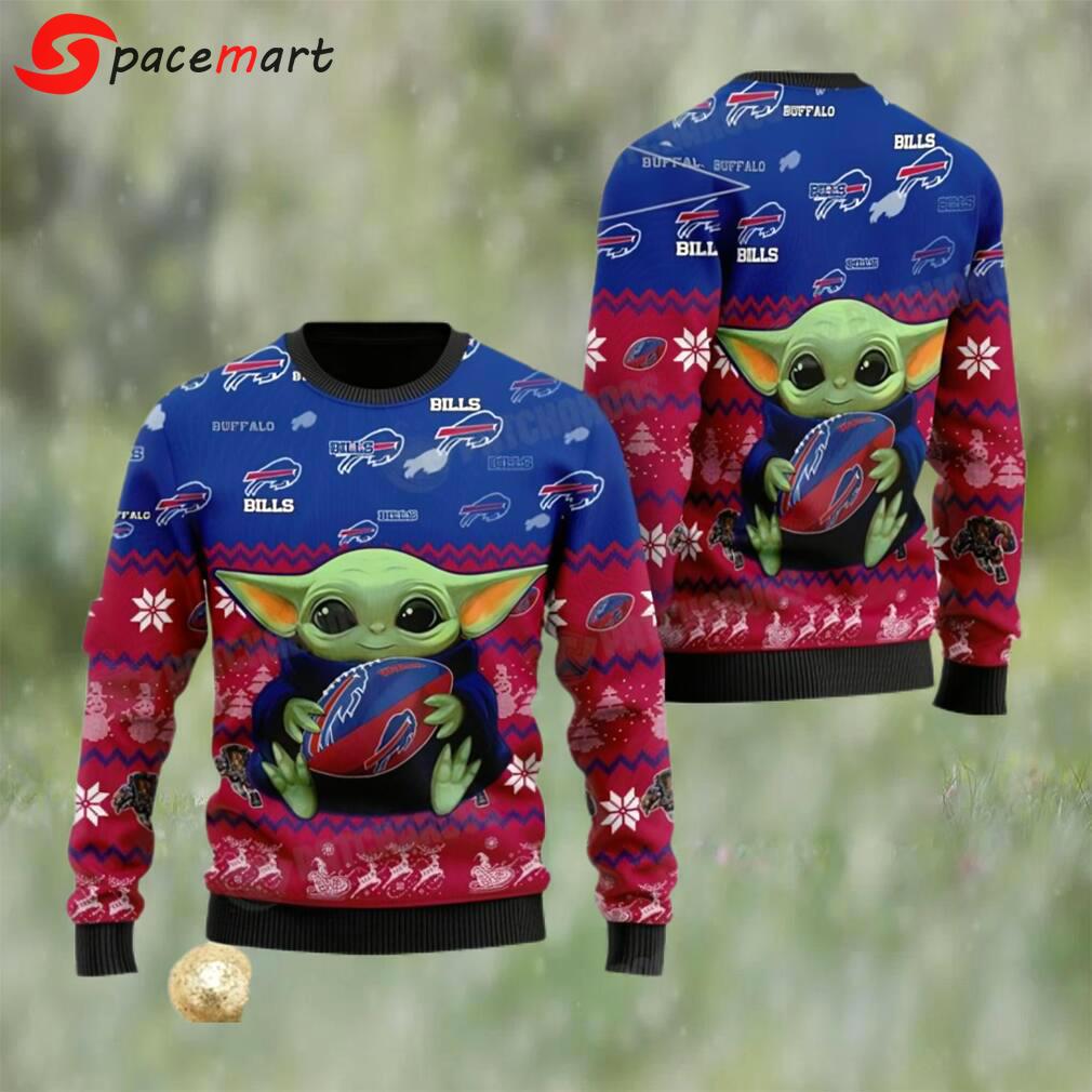 Baby yoda buffalo bills christmas ugly sweater nfl football fan gift Christmas Ugly Sweater