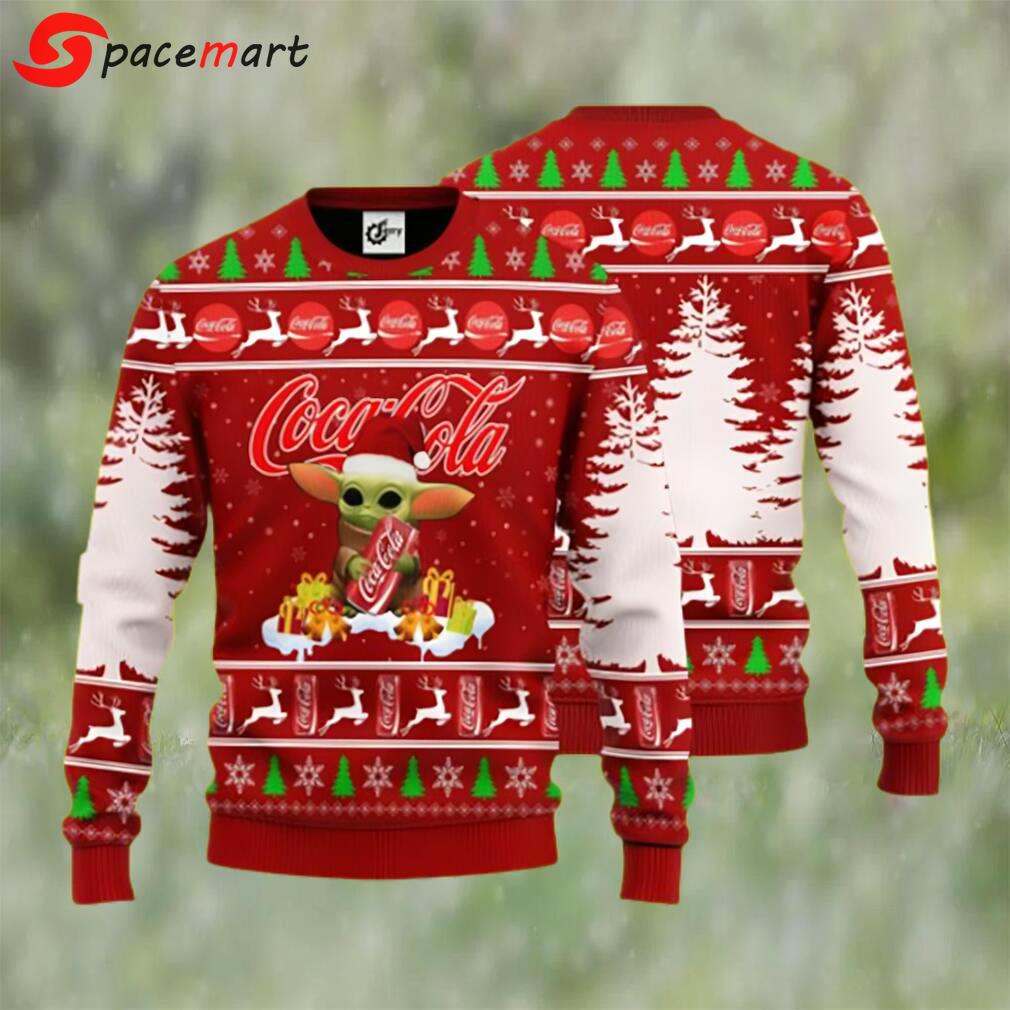 Baby yoda hug coca cola ugly christmas sweater Christmas Ugly Sweater