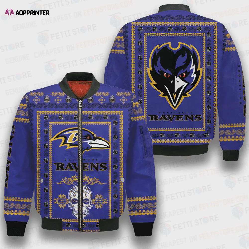 Baltimore ravens classic pattern nfl 3d bomber jacket Bomber Jacket