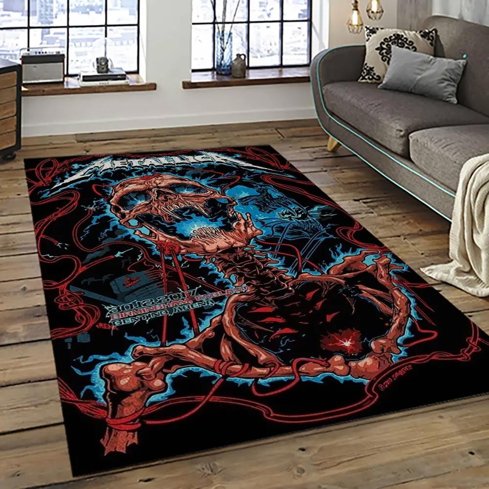 Band metallica music carpet rectangle area rug for living room bedroom decor ma52 Rectangle Rug