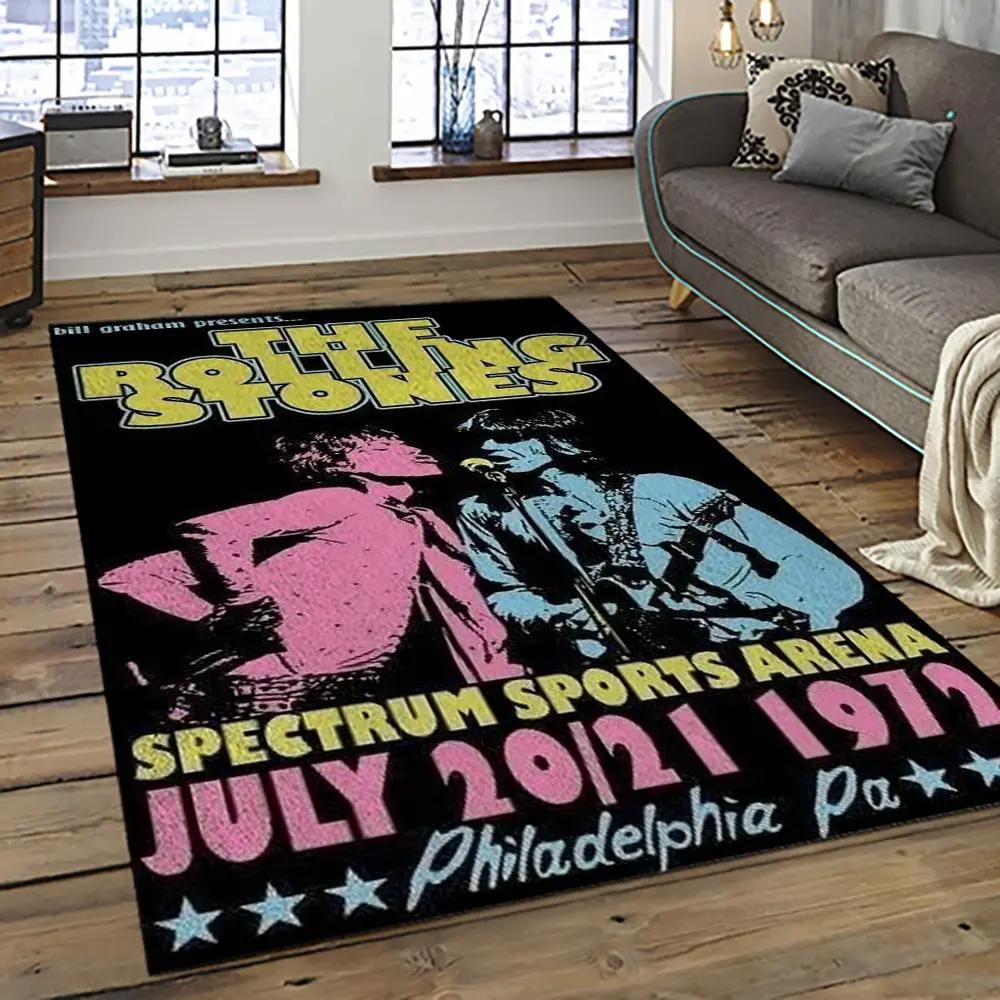 Band the rolling stones music carpet rectangle area rug for living room bedroom decor trs35 Rectangle Rug