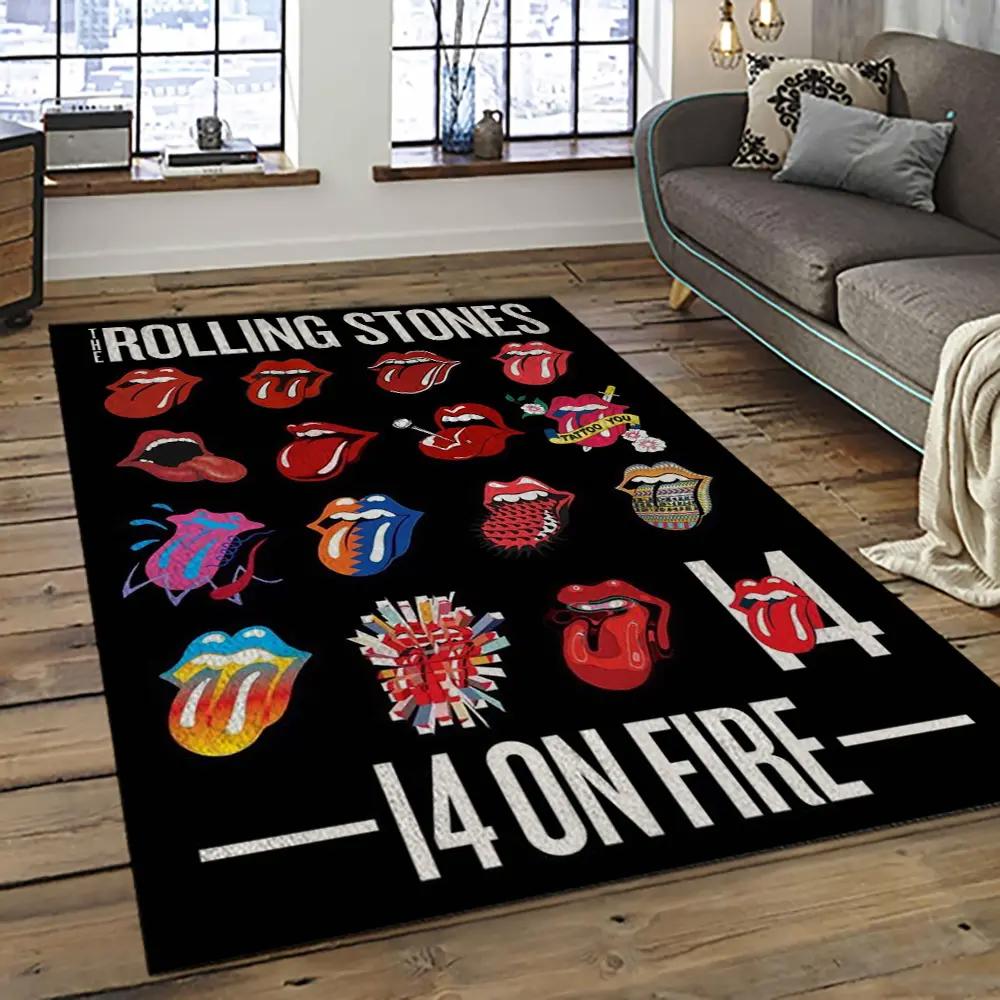 Band the rolling stones music carpet rectangle area rug for living room bedroom decor trs60 Rectangle Rug