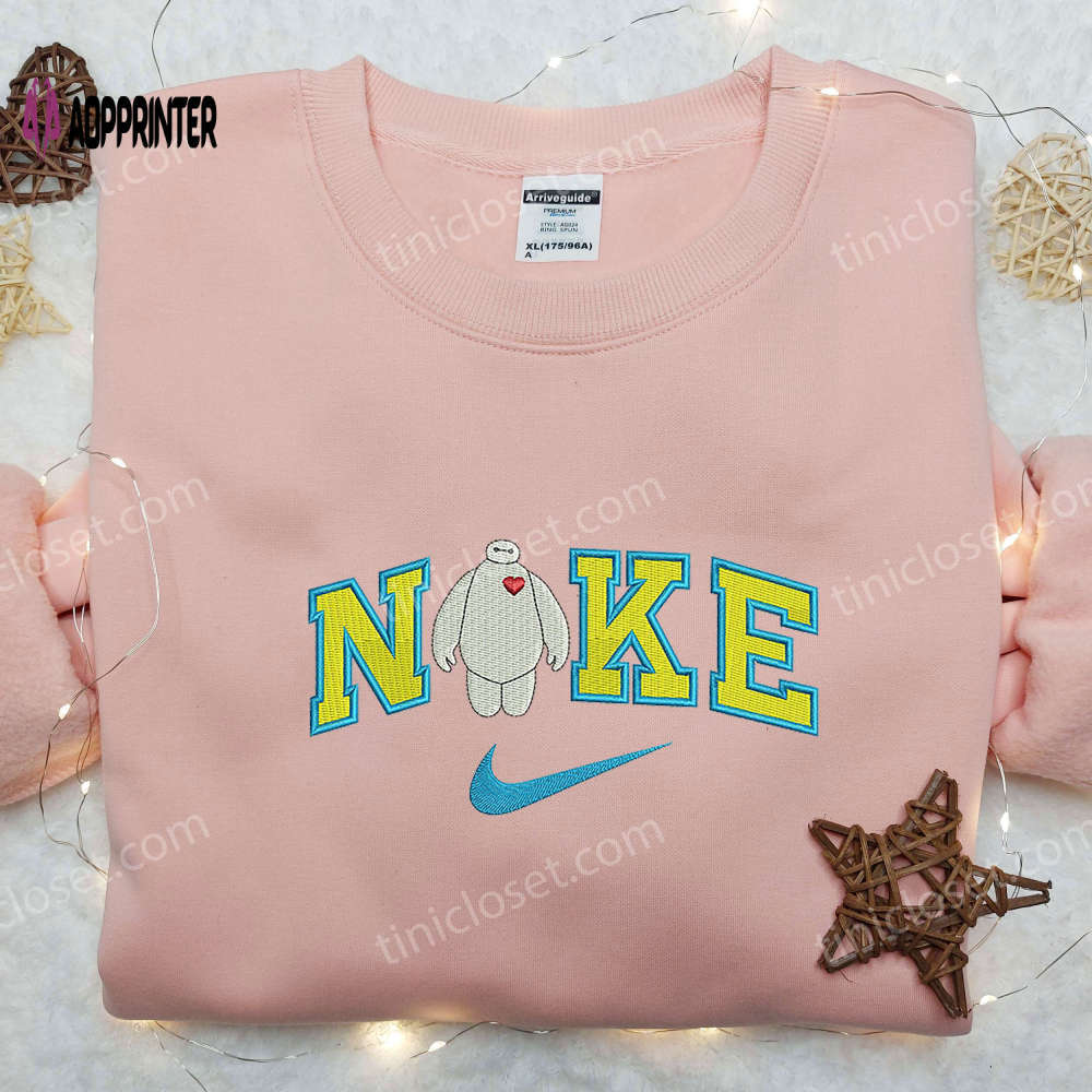 Baymax x nike swoosh embroidered shirt: official nike big hero 6 tee Embroidered Shirt