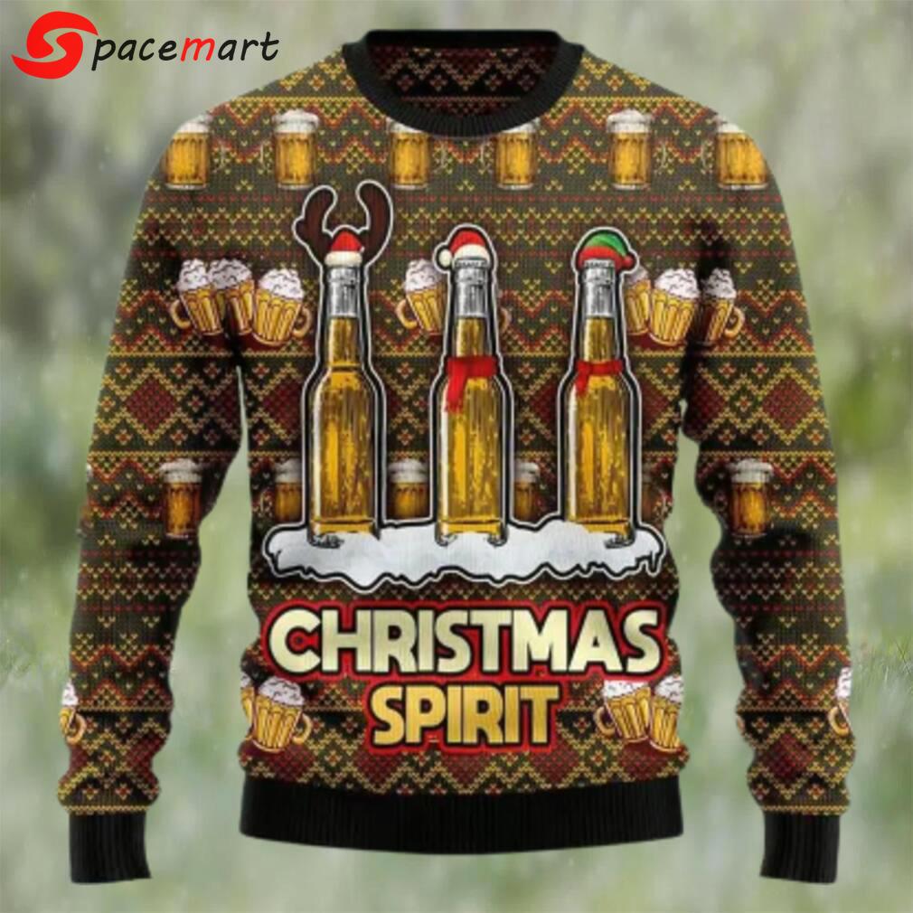 Beers christmas spirit ugly christmas sweater, faux wool sweater, international beer day, gifts for beer lovers, best christmas gifts for 2022 ? prinvity Christmas Ugly Sweater