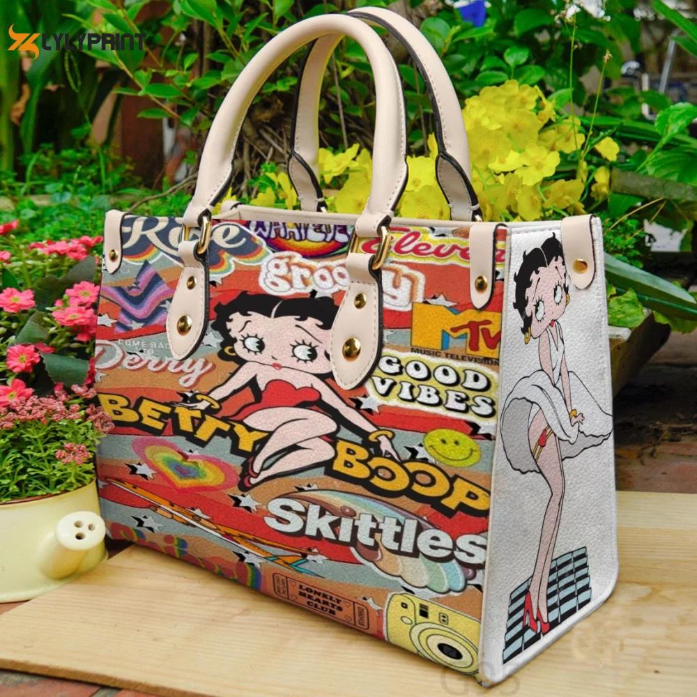 Betty boop 5 leather bag for women gift 4063 Women Leather Hand Bag
