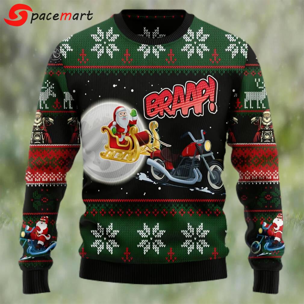 Biker santa xmas ugly christmas sweater Christmas Ugly Sweater