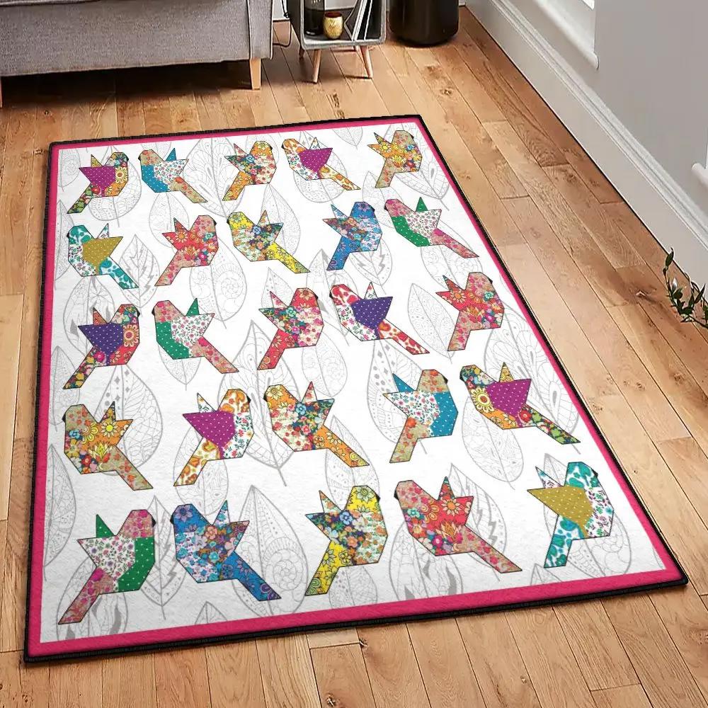 Bird area rugs for living room, bird rug Rectangle Rug