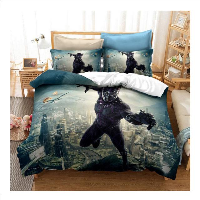 Black panther   cartoon superhero full    Bedding Sets bedspread covers home decor blankets bedroom idea sheets bed linen bedclothes duvet