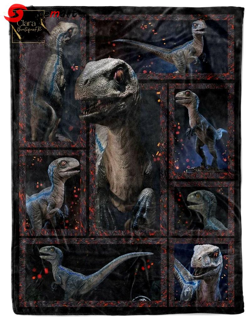 Blue dinosaur blankets gift for animal natural lover fleece blanket, mink sherpa blanket, blue dinosaur gift, animal blanket, dinosaur quilt Quilt Blanket