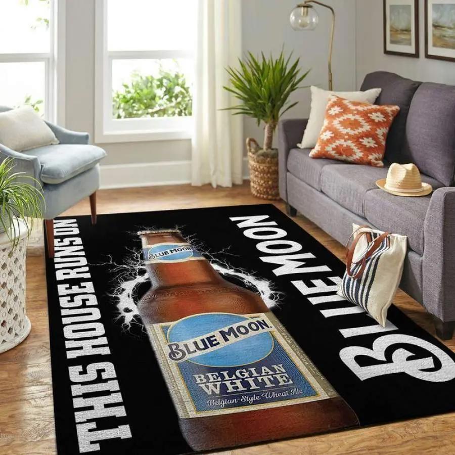 Blue moon area rug living room rug home decor this house runs on ofd 20030915 Rectangle Rug