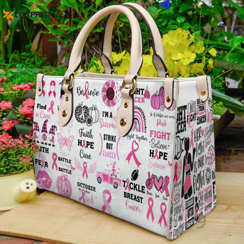 Breast cancer leather handbag gift for women 4128 Women Leather Hand Bag