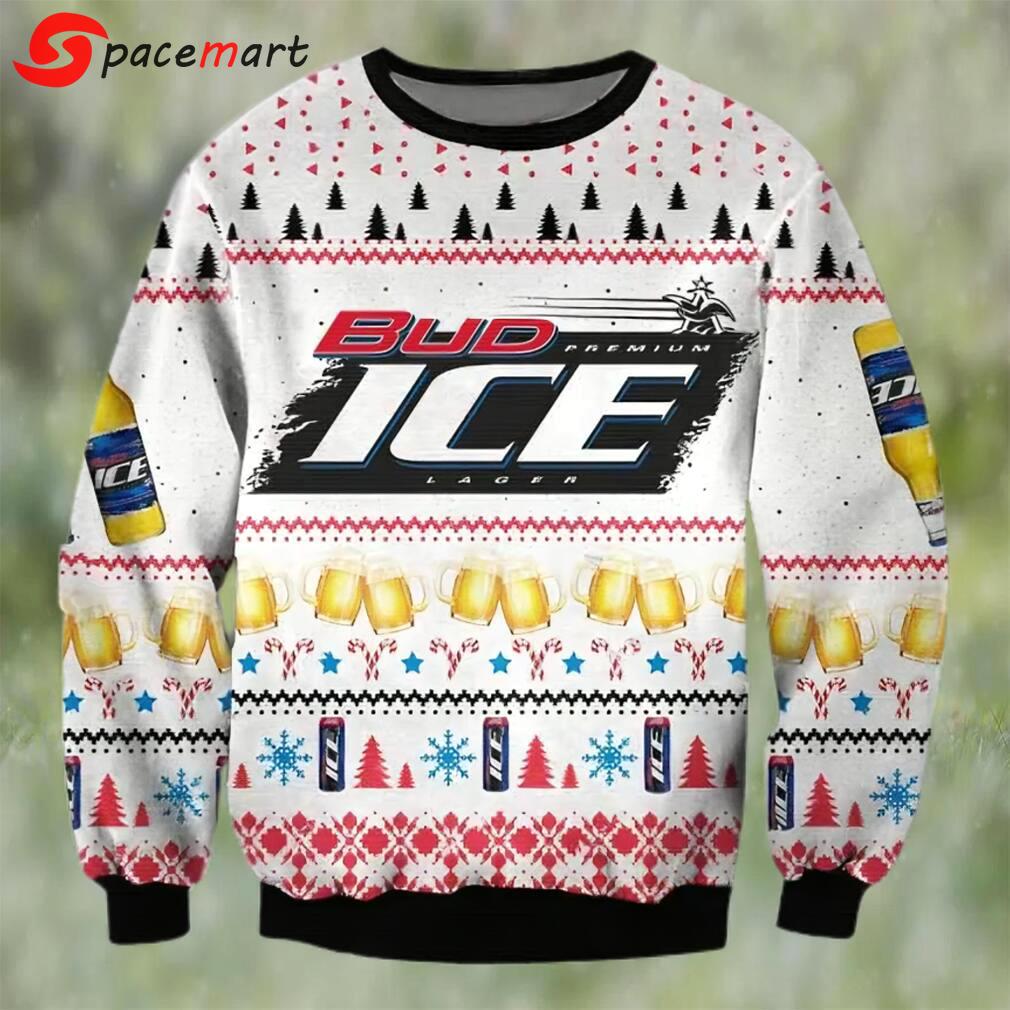 Bud ice lager beer ugly christmas sweater, faux wool sweater, international beer day, gifts for beer lovers, best christmas gifts for 2022 ? prinvity Christmas Ugly Sweater