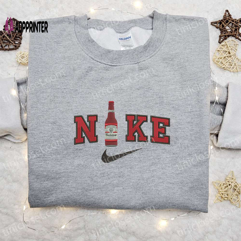 Budweiser x nike embroidered shirt: best nike inspired birthday gift Embroidered Shirt