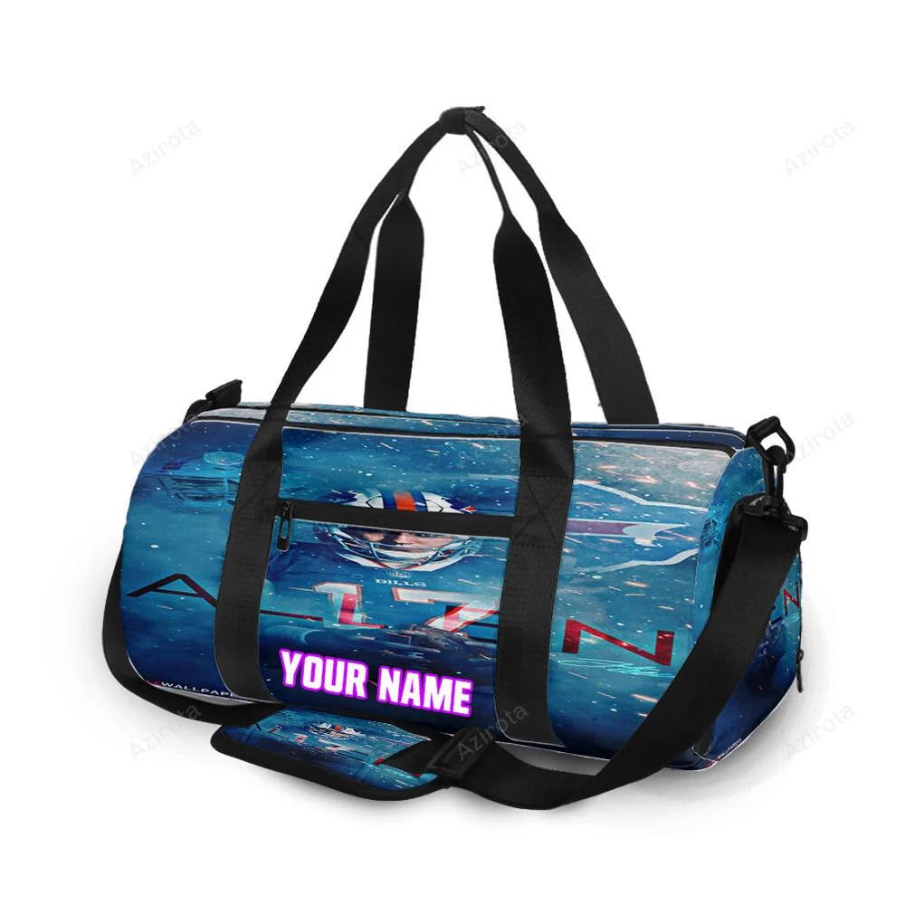 Buffalo bills 17 josh allen v6 personalized name travel bag gym bag 817 Travel Bag