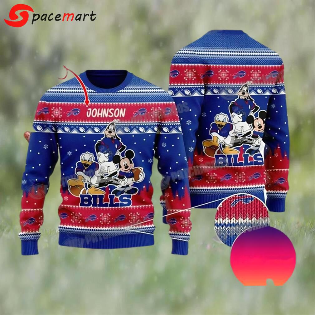 Buffalo bills disney mickey mouse personalized christmas ugly sweater gift for fan Christmas Ugly Sweater