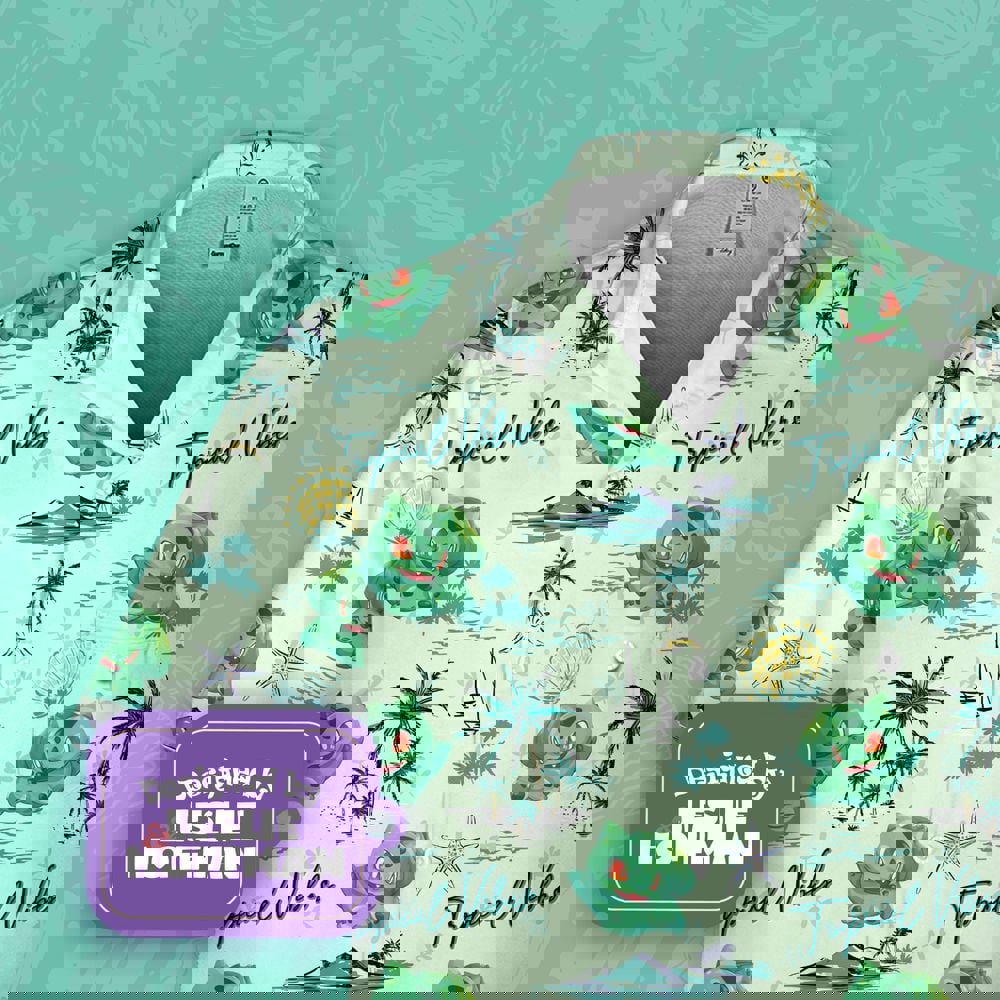 Bulbasaur tropical vibes hawaiian shirt - grass pokemon button up shirt Hawaii Shirt Shorts & Flip Flops