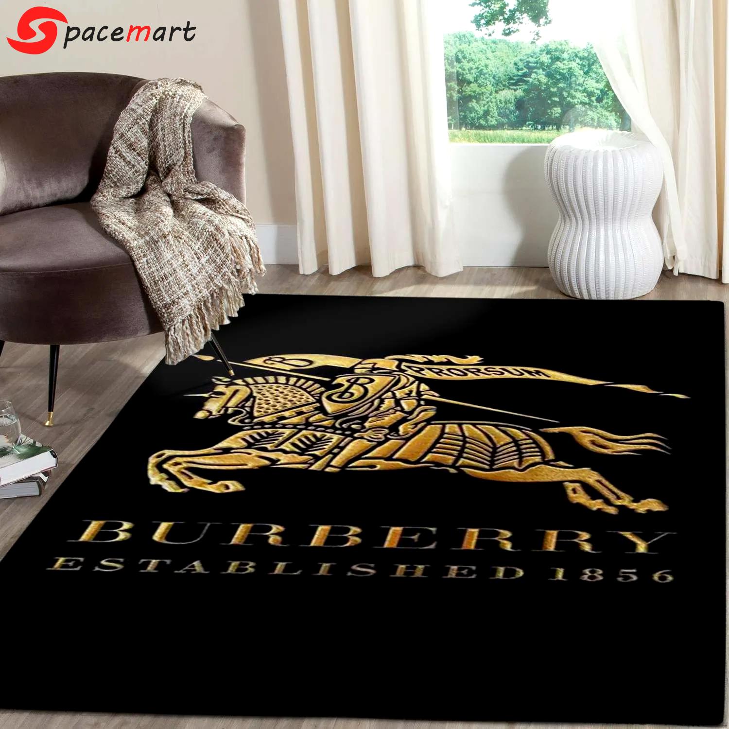 Burberry big logo type 700. Upgrade Your Living Room with Luxury Home Decor: Area Carpets, Floor Decor, Door Mats, and Hot Gift Items with style a High-End Fashion Brand Rectangle Rug