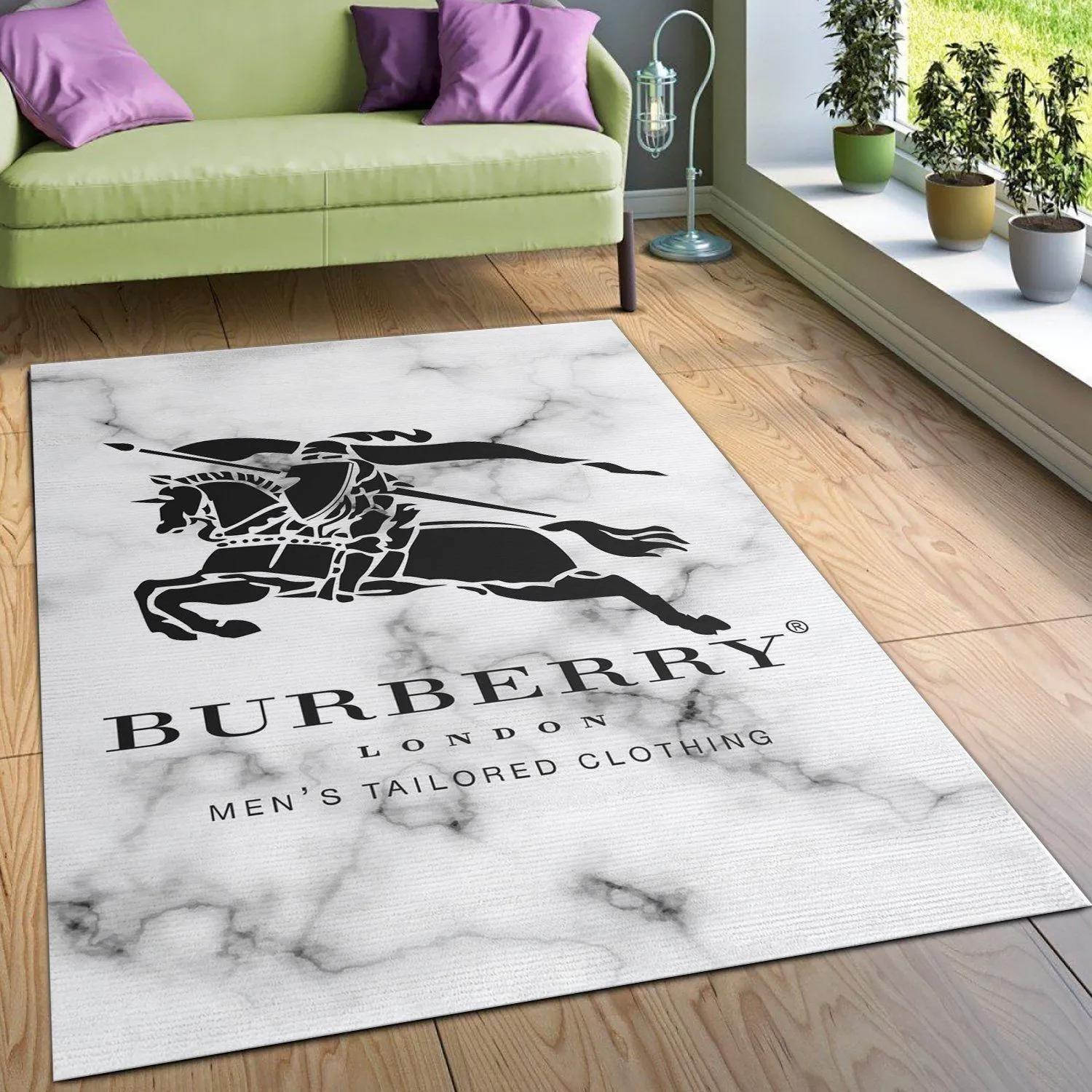 Burberry logo type 706. Upgrade Your Living Room with Luxury Home Decor: Area Carpets, Floor Decor, Door Mats, and Hot Gift Items with style a High-End Fashion Brand Rectangle Rug