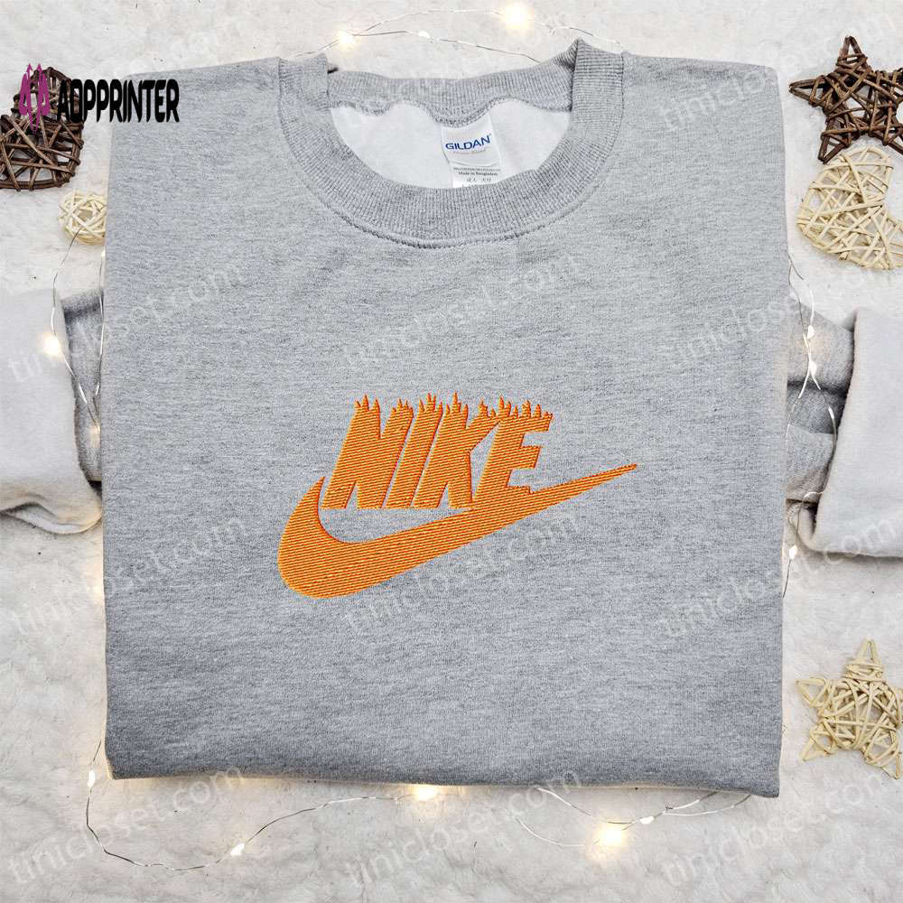Burn classic x nike embroidered shirt – best nike inspired birthday gifts Embroidered Shirt