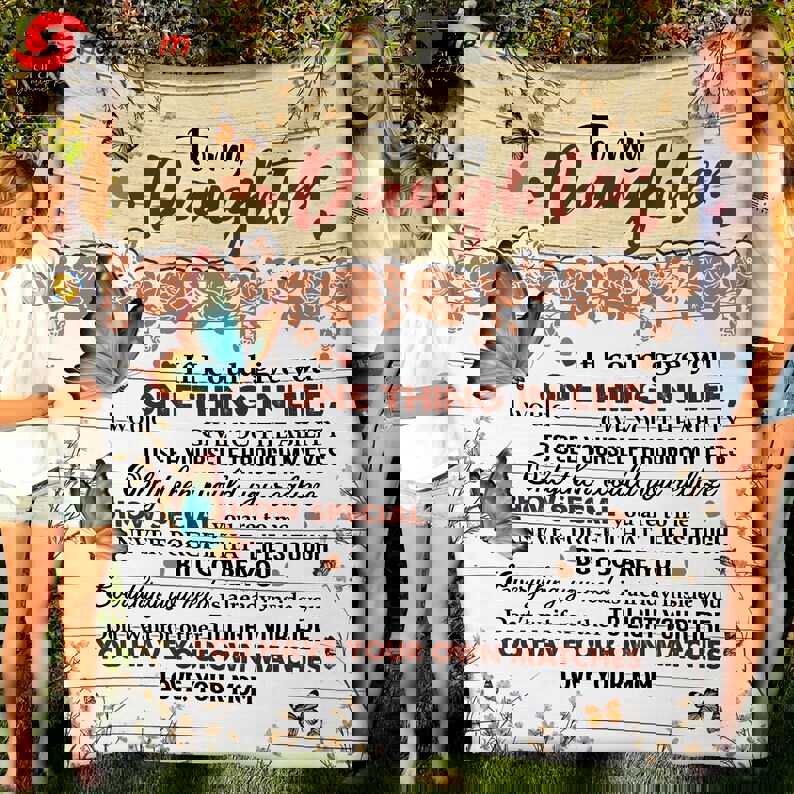 Butterfly from mom to my daughter if i could give you one thing in life fleece blanket, mink sherpa blanket, daughter gift, butterfly quilt Quilt Blanket