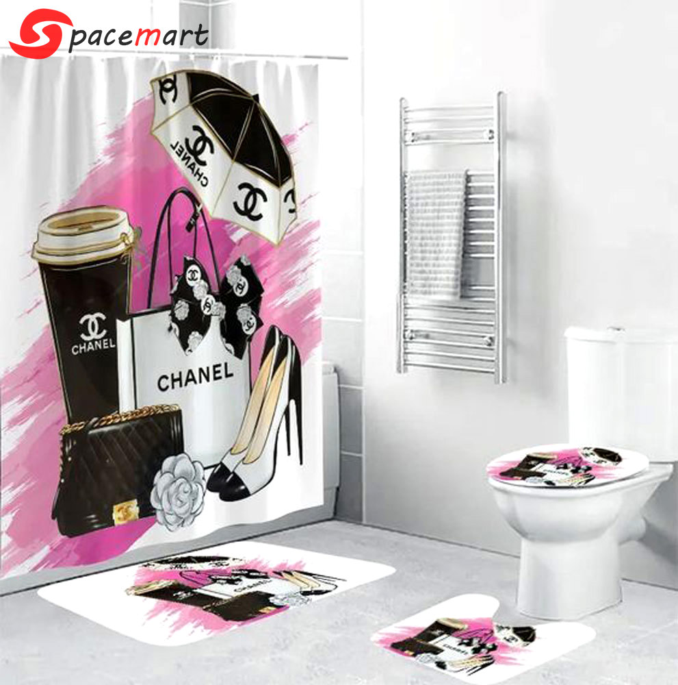 Chanel bath mat hypebeast luxury fashion brand bathroom sets home decor Bathroom Set
