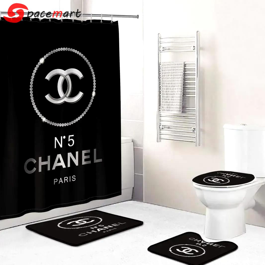 Chanel hypebeast bathroom sets bath mat luxury fashion brand home decor Bathroom Set