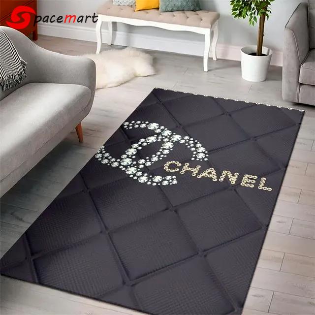 Chanel logo type 522. Upgrade Your Living Room with Luxury Home Decor: Area Carpets, Floor Decor, Door Mats, and Hot Gift Items with style a High-End Fashion Brand Rectangle Rug