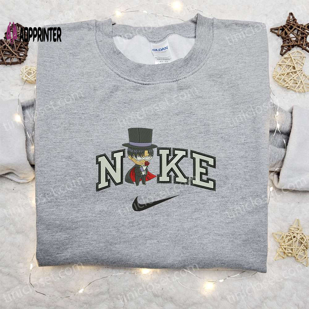 Chibi kuroba kaito x nike anime shirt detective conan embroidered shirt nike inspired shirt Embroidered Shirt