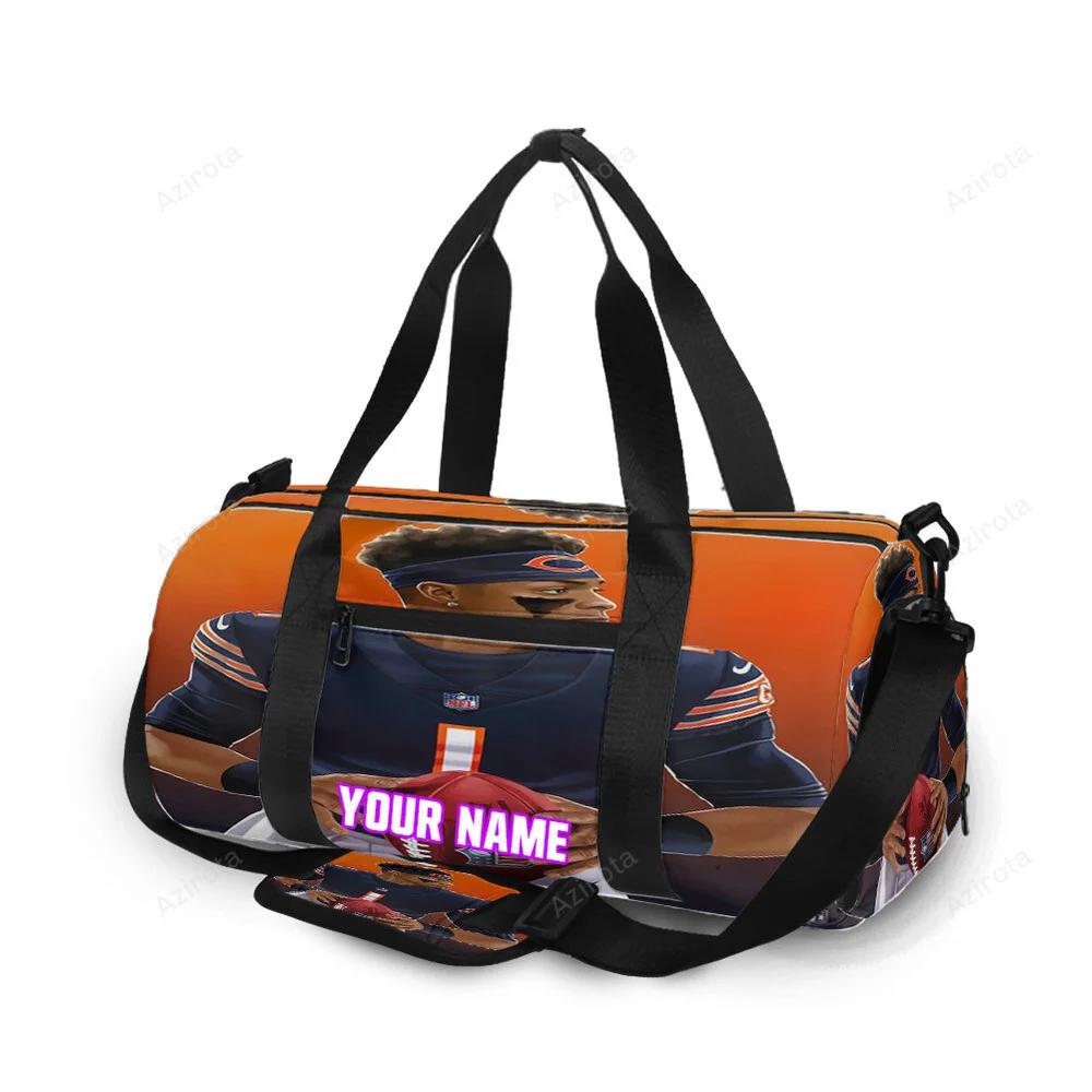 Chicago bears justin fields10 personalized name travel bag gym bag 711 Travel Bag
