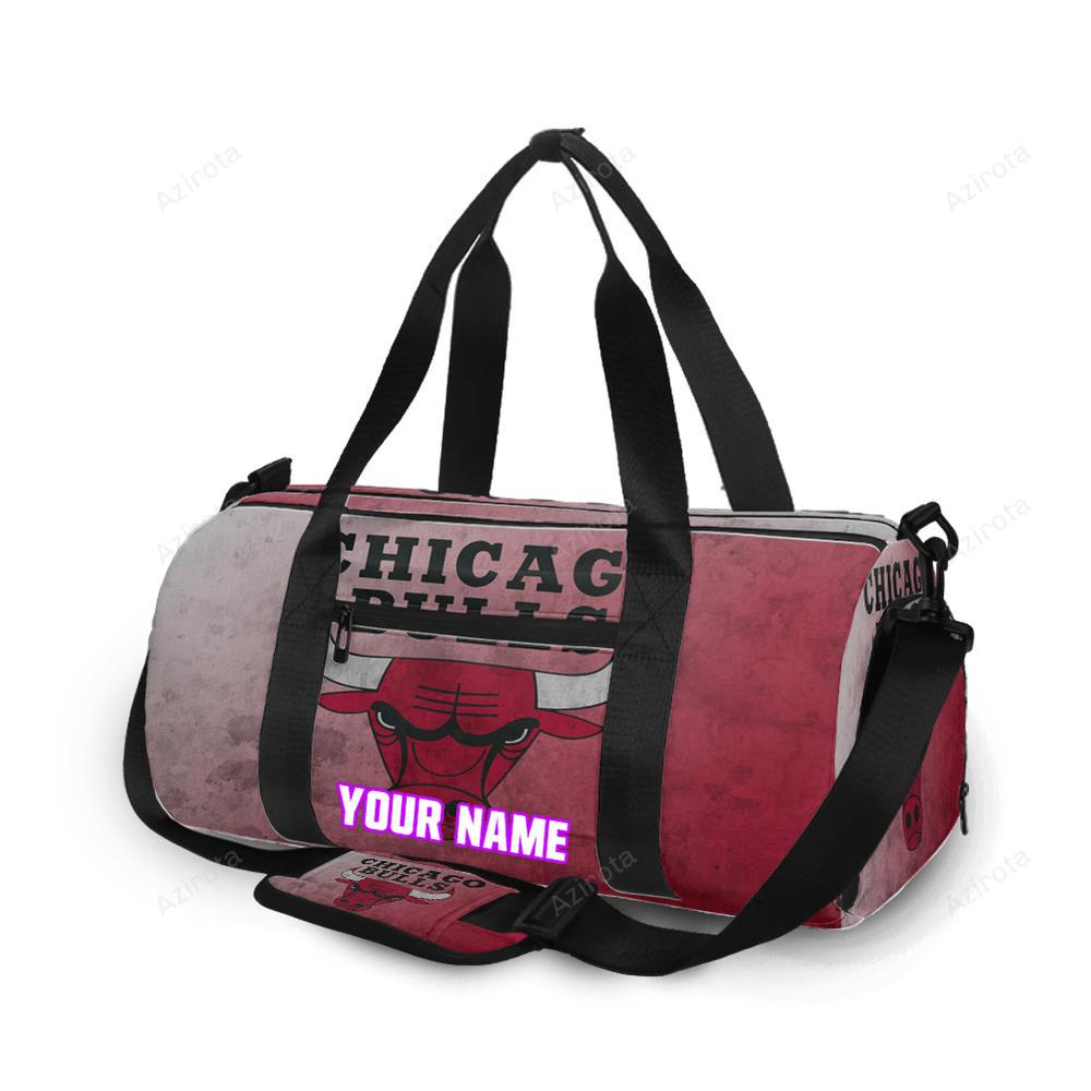 Chicago bulls emblem v34 personalized name travel bag gym bag 669 Travel Bag