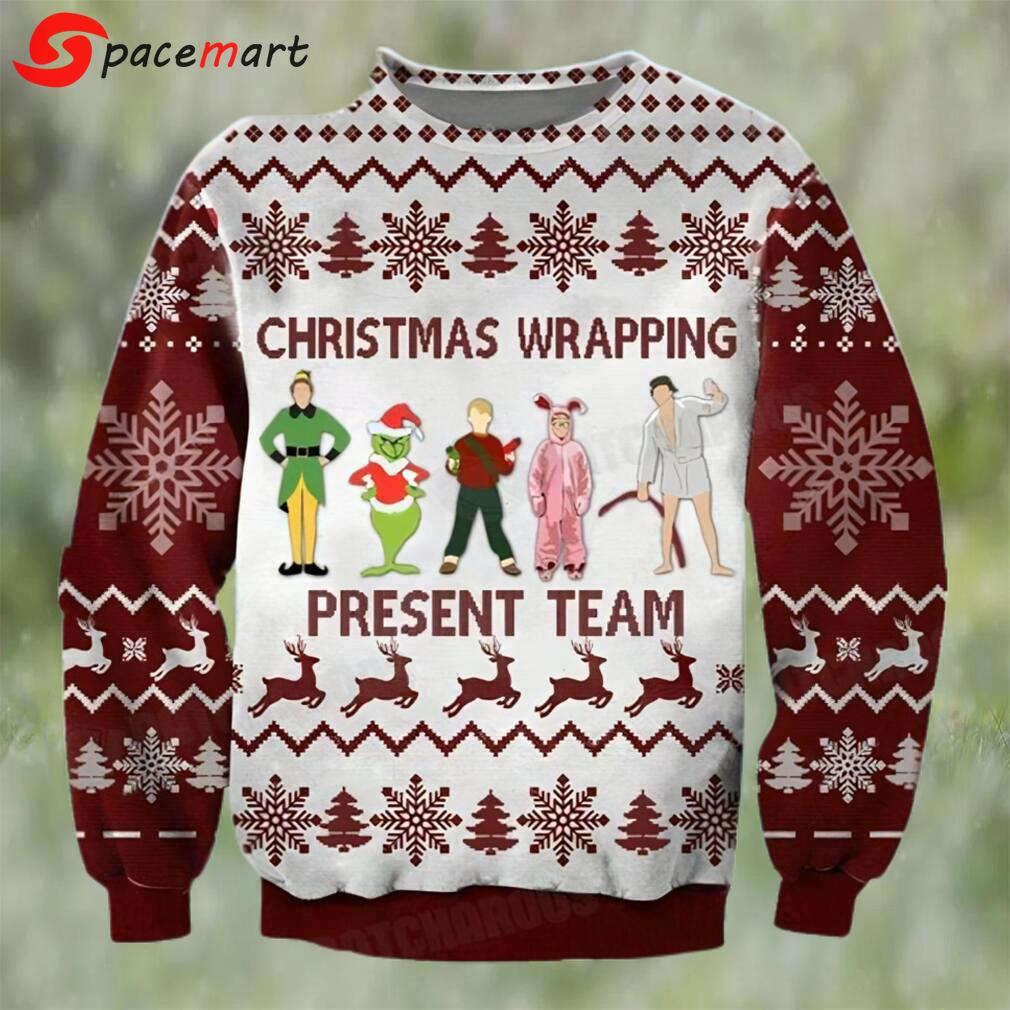 Christmas wrapping present team grinch ugly sweater Christmas Ugly Sweater
