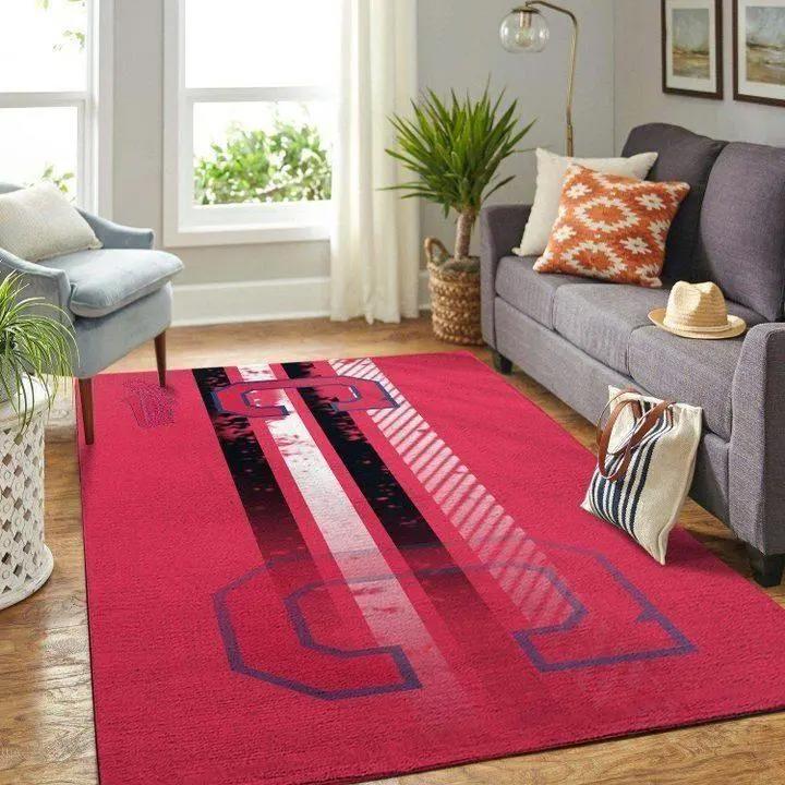 Cleveland indians area rug mlb baseball team logo wooden style rug v6705 Rectangle Rug