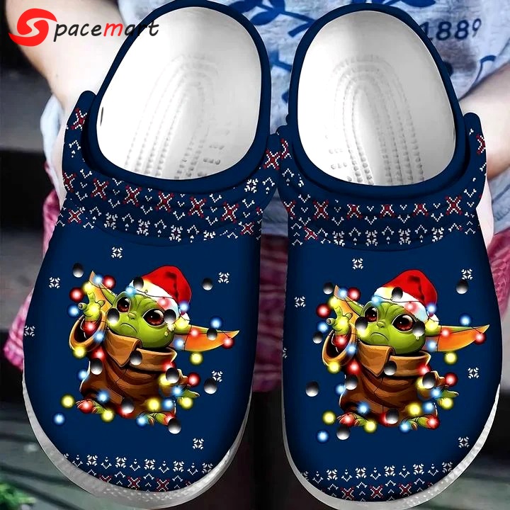 Crocs outfit - baby yoda christmas lights ugly pattern christmas crocs crocband clog shoes for men women - 157 Crocs Outfit