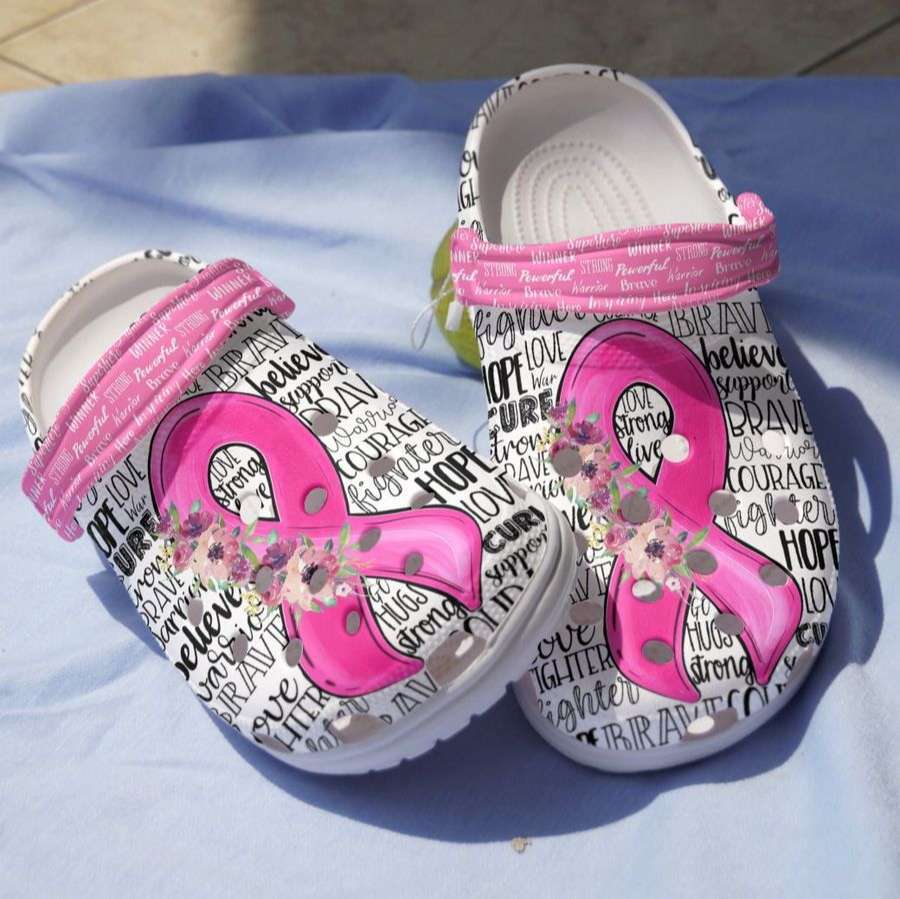 Crocs outfit - breast cancer crocs pink ribbon floral crocs clogs crocband shoes - 312 Crocs Outfit