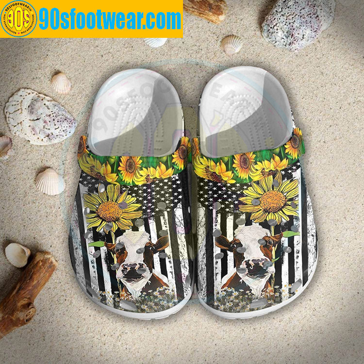 Crocs outfit - crocs with sunflowers usa flag cow sunflowers custom classic clog - 442 Crocs Outfit