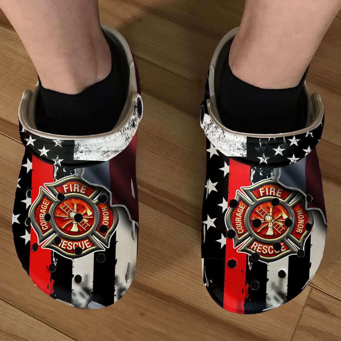Crocs outfit - firefighter crocs thin red line america flag patriot crocs crocband clogs - 699 Crocs Outfit