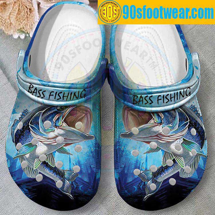 Crocs outfit - fishing crocs – blue ocean bass fishing custom classic clog - 708 Crocs Outfit