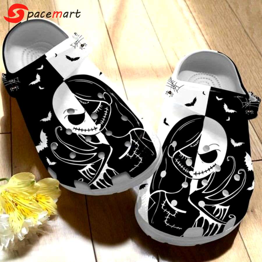 Crocs outfit - halloween horror half face sally and jack skellington clogs crocband shoes - 1044 Crocs Outfit